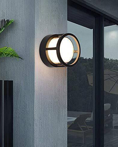 Contemporary Outdoor Wall Light - Round
