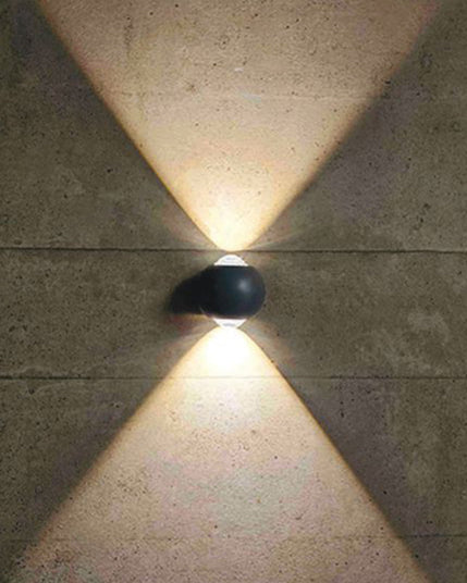 Dual Beam Orb LED Wall Light