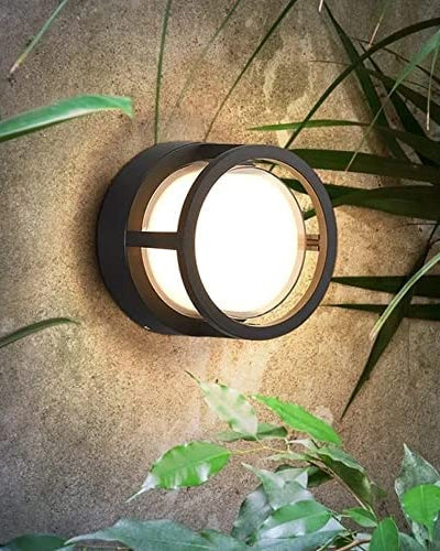 Contemporary Outdoor Wall Light - Round